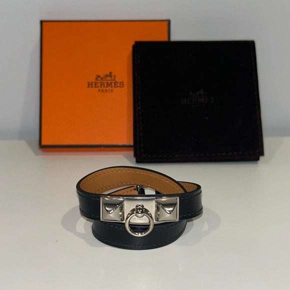 Hermes Behapi Double Tour Bracelet (Black Leather in color) - Picture 2 of 8